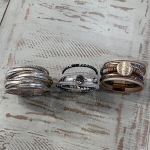 Elegant leather strand Women's Bracelet Set